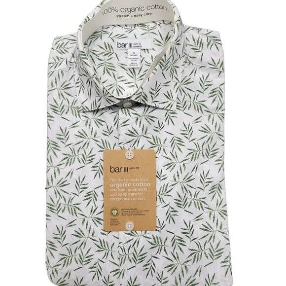 MEN'S Bar III Organic Cotton Long-Sleeve Button Down Shirt.  Size Small.  NWT... - Picture 1 of 9